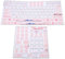 Jectse Universal English Keyboard Stickers With Pink Background for 84 to 108 Keys Computer Keyboards