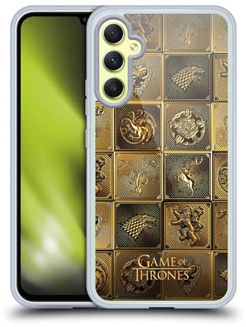 Head Case Designs Offizielle HBO Game of Thrones All Houses Golden Sigils Gel Handyhülle Hülle [Militärischer Schutzgrad] Kompatibel mit Samsung Galaxy A34 5G