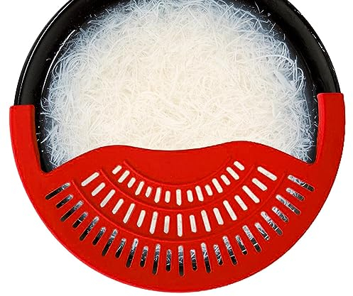 Maodom Pot Strainer, Grease Drainer for Frying Pan, Food Drainer for Meat Vegetables Fruit, Fits Pots, Pans, and Bowls Silicone Kitchen Colander