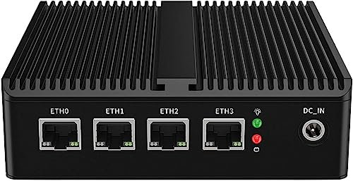 Micro Firewall Appliance, Fanlesss Mini PC, VPN, OPNsense, Soft Router, Intel Processor N100, H11, AES-NI, 4 x Intel 2.5GbE I226-V LAN, HDMI2.0, DP, 16GB DDR5 RAM, 512GB NVMe SSD
