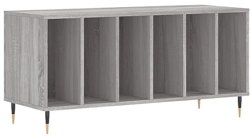 vidaXL Mobile Porta Dischi Grigio Sonoma 100x38x48cm Legno Multistrato