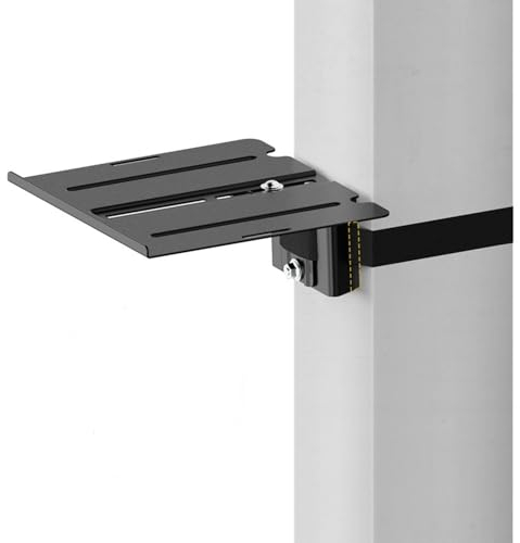 ZeboZap ZZSLSB1001 Outdoor Single Layer Floating Shelf for Soundbars, Gaming Consoles | No Drill Floating Shelf | Pole Mount Shelf | Gazebo Shelf | 7 lbs Capacity | Fits 3-in to 16-in pole