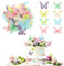 DIVINA VITAE 40 Stück Schmetterlings Tortendeko Papier Schmetterlings Kuchen Deko für Frauen und Mädchen Bunte Schmetterlings Tortendeko Geburtstag Hochzeit Party Cupcake Topper