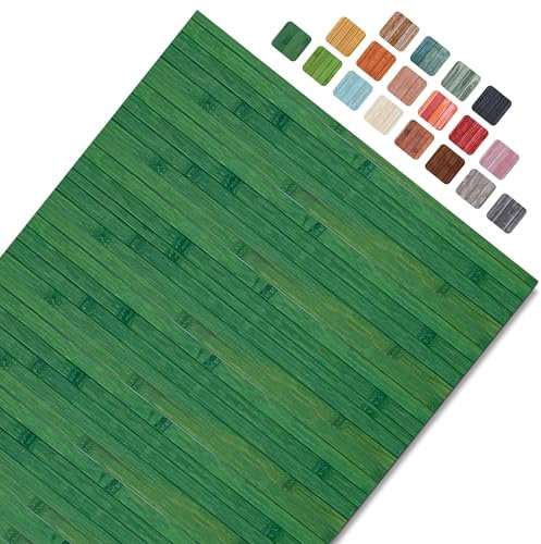 CosìCasa Bambusteppich für die Küche mit Rutschfester Unterseite | Badematte Holz Pflegeleicht | Bambus Bambusmatte Bad | Küchenläufer rutschfest Bambus | Flaschengrün 50X100