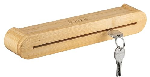 eluno Schlüsselbrett mit praktischer Ablage, Schlüsselboard, Schlüsselaufbewahrung, Key Holder, Schlüsselleiste mit durchgängiger Nut - Schlüsselhalter modern aus Bambus