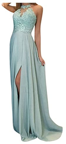 Langes Kleid Damen Elegant & Abendkleider Sexy Neckholder Elegant Lange Ballkleider Satin A-Linie Hochzeitskleid Lang Prinzessin Brautjungfer Kleid Sexy Rückenfreies Spaghetti Brautkleid Kleider