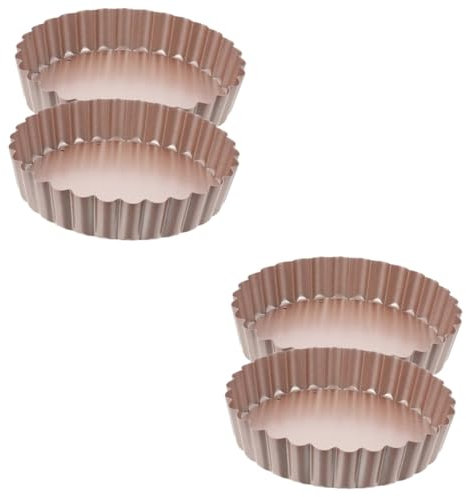 Alipis 4piezas Tartera Antiadherente Con Base Desmontable Para Tartas Quiches y Postres Para Horno Para Repostería