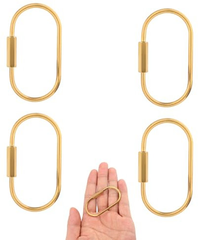 4 Stück schlüsselanhänger mit Schraubverschluss, Langlebig, Goldener Schlüsselring, Schlüsselanhängerhalter Karabiner Schlüsselanhänger Clip Autoschlüssel Schlüsselanhänger für Männer Frauen