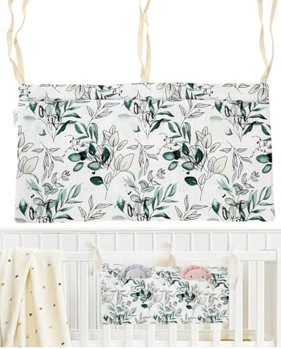 KGDUYC 1PCS Babybett Organizer,Baby Kinderzimmer Organizer,Kinderzimmer Hängender Bett Organizer,Betttasche Spielzeugtasche,Organizer Beistellbett Baby, Hängen an Krippe oder Wickeltisch
