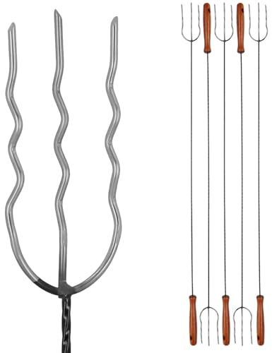 KOTARBAU® 5er Set Grillspieße Lagerfeuer Spieß Holzgriff 123 cm Edelstahl Marshmallow Spieße Teleskop Grillspieße