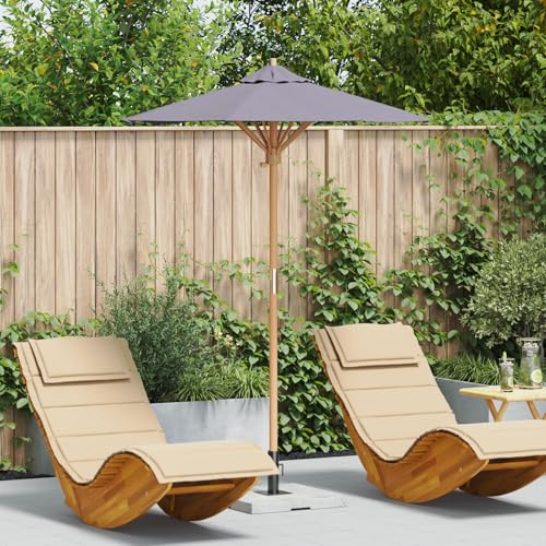 Gecheer Parasol de jardin gris foncé 150 x 210 cm en bambou, parasol de plage portable, parasols de jardin, parasols d'extérieur, parasols de plage de mer, Balcon, P4108084