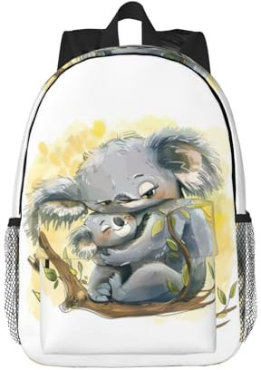 HUIopq Sac à dos polyvalent avec imprimé koala mignon maman et bébé pour étudiant, ordinateur portable, école, voyage, aventures en plein air