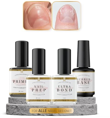Ultra Bond HAFTUNGS-Set INTENSIV für alle Kunstnägel mit weniger Liftings und langer Haltbarkeit (Primer, Ultra Bond, Dehydrator, Perfect Flex), Lynis-Nailshop.de