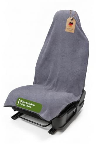 Kamboh® - Universal Autositzschoner für Vordersitze Baumwolle (grau) - Sitzschoner & Schonbezug für Autositz (WASSERDICHT) - Autositzbezüge & Sitzbezug, Auto-Schonbezüge für Fahrersitz & Beifahrersitz