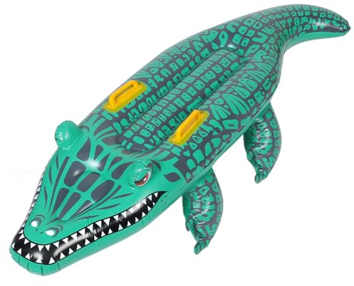 Milisten Aufblasbare Alligator Schwimmmatte aus PVC Tragbares Bodyboard mit Schnellaufblasfunktion Vielseitiges Wasserspielzeug für Pool See und Strand