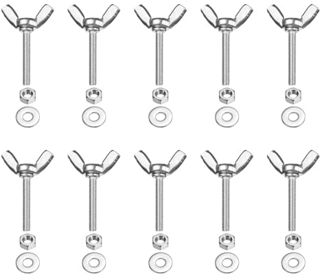 PATIKIL Lot de 10 vis papillon M3-0,5 x 20 mm en acier inoxydable 304 - Vis à main pour matériel électronique - Argenté