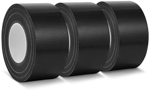 ANOMM Polyethylene Tarpaulin Tape, 3.8CM x 20M (Black) | Waterproof Repair Patches for Fabric, Strong Adhesive, for Truck Cover Cloth, Awning, Tent