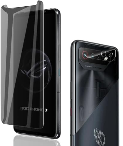 Phlleyaa Schutzfolie für ASUS ROG Phone 7 für Panzerglas Sichtschutz 1 Stück mit 1 Stück Kamera Schutzfolie, 9H Härte, Bläschenfrei, Anti-Spy, Kompatible Hülle Displayschutz für ASUS ROG Phone 7