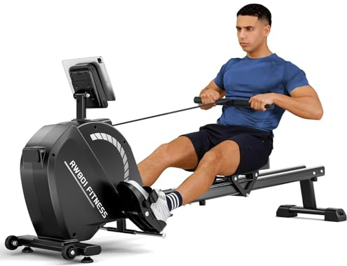 Dripex Maquina de Remo para Casa Silenciosa, Maquina Remo Magnética con 16 Niveles de Resistencia, Pantalla LCD con App Bluetooth, Estructura Estable, Capacidad de hasta 160 kg