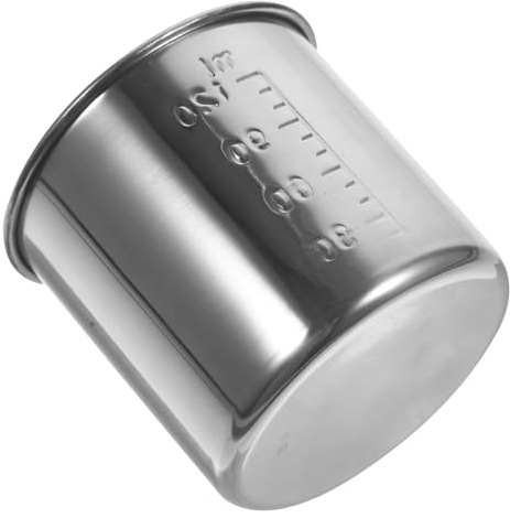 DOITOOL Reismessbecher aus Edelstahl 120ml mit Genauer Skala Vielseitig für Reis und Tee für Küche und Backen in Silber