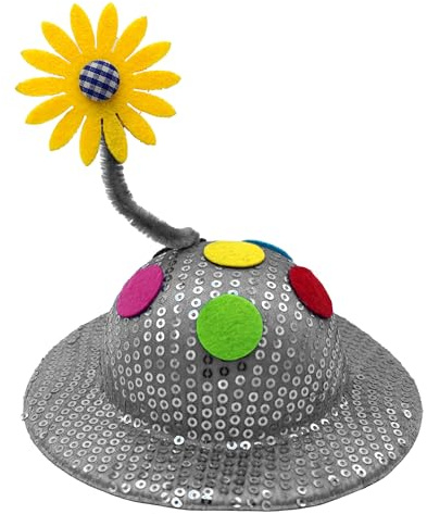 Think Jeck! Lustiger Mini-Hut Clown mit Pailletten & Wackelblume! | Pailletten und Wackelblume setzen einen bewegten Clown-Akzent direkt in der Frisur, ohne das Gesicht zu verdecken.