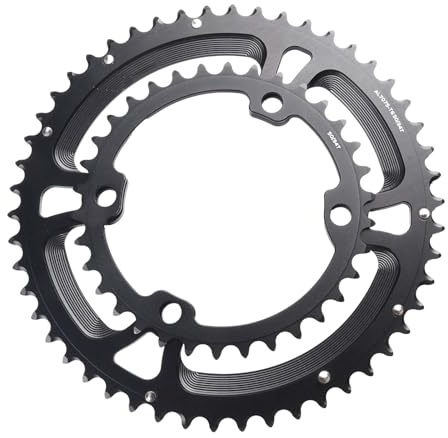 Lecreatekit Juego de platos de bicicleta de carretera 52-36T 110BCD 7075 aleación de aluminio para 105 R7000 para Ultegra R8000 Dura-Ace R9100 8-12 velocidades negro