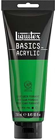 Liquitex BASICS Acrylic Paint, 250ml (8.5-oz) Tube, Light Green Permanent