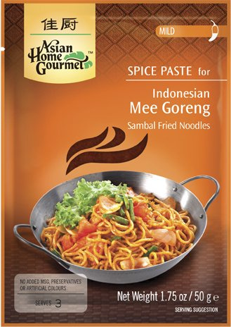 ASIAN HOME GOURMET 3er Pack Gewürzpaste für Indonesisches Mee Goreng [3x 50g]