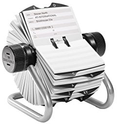 Durable Rotationskartei Telindex, mit 500 Karten für Telefon- und Adresseinträge, Register A-Z, silber, 248223