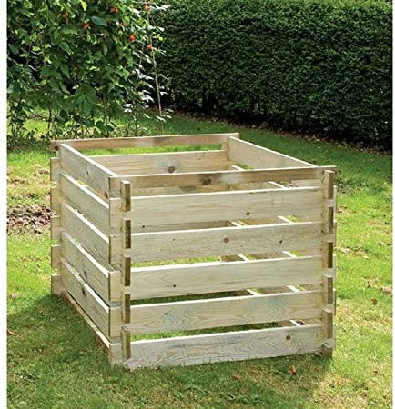 Lacewing Outdoor Wooden Compost Bin - XL - 893 Litres - Composter with Traditional Slated Design for Natural Garden Compost