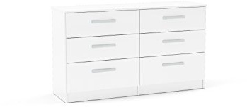 Birlea Lynx 6-Drawer Chest - High Gloss, White