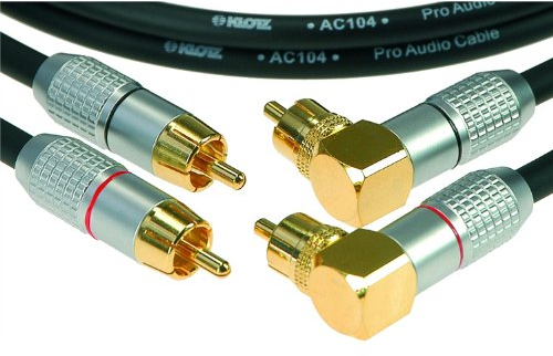 Klotz HighEnd Cinch Dualkabel Winkel Goldkontakte, 1,5m, ALPA015