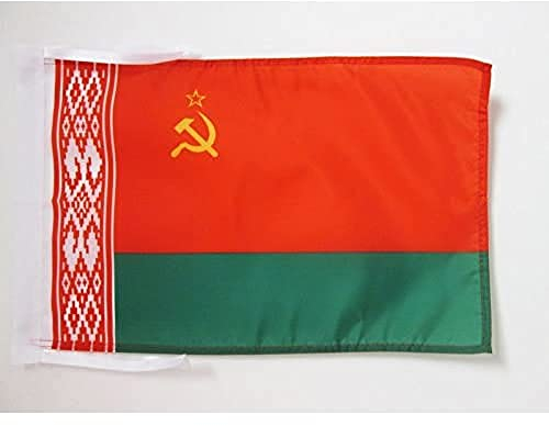 AZ FLAG - Flagge Belarussische Sozialistische Sowjetrepublik 1919-1991 - 45x30 cm Mit Kordel - Weißrussische Ssr Fahne 30 x 45 Cm - Flaggen