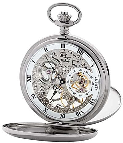 Regent Unisex-Armbanduhr Analog Handaufzug One Size, Silber