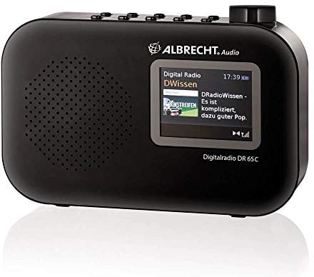 Albrecht DR65C tragbares Digital-Radio, 27361, DAB+/UKW-Empfang mit Kopfhörer-Anschluss, Batterie- und Netzbetrieb Farbe: schwarz