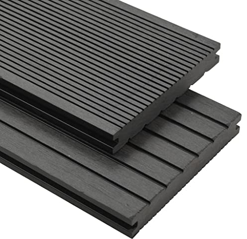 vidaXL WPC Terrassendielen Massiv 16m² 2,2m 20mm Grau Komplettset Holz Diele