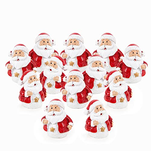 Logbuch-Verlag 12 kleine Weihnachtsmann Figuren Nikolaus Deko rot weiß mini Geschenk Weihnachten für Kunden Mitarbeiter Kollegen