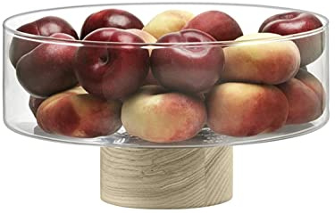 LSA International Lotta Schüssel, Glas Holz, Clear, Ø25cm