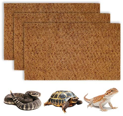 BWOGUE Reptilienteppich, Kokosfaser, Schildkröten-Teppich, Eidechsenmatte, 3 Stück