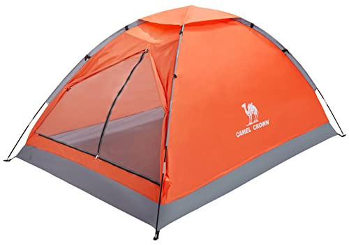 Camel Crown Campingzelt für 2 Personen, mit abnehmbaren Fliegen für Regen, einfache Installation, wasserdicht, leicht, tragbar, für Rucksackreisen, Camping, Wandern, Reisen