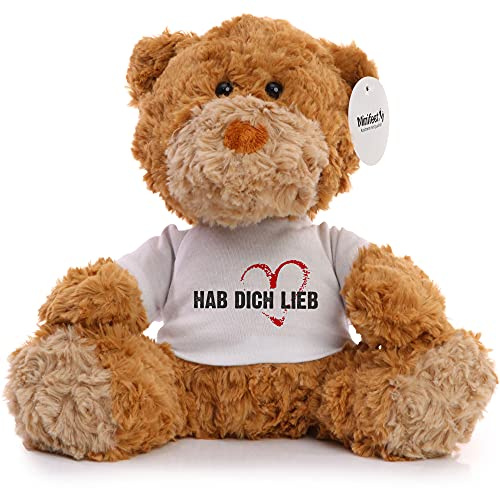 Minifeet Bär Björn Spruchbär mit T-Shirt - Hab Dich lieb - die plüschige Aufmerksamkeit für Deine Liebsten