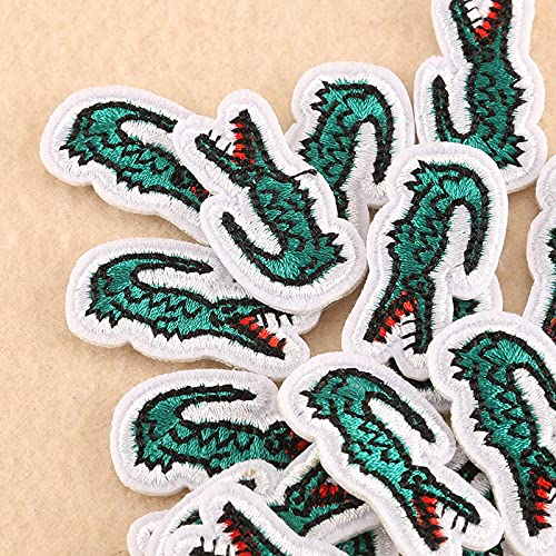 zchoopes 17 Stück Patches zum Aufbügeln, gestickte Stoffaufkleber, DIY-Kleidung, geeignet für Mäntel,T-Shirts,Jeans,Koffer usw.jeden Alters, Alligator-Serie