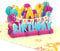 Lovepop® 3D Pop-Up Karte Geburtstag Happy Birthday Geburtstagskarte mit Ballons und buntem Schriftzug | inkl. Umschlag & Versteckfach für Geld & Gutscheine