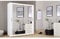 IE INTERIOR EMPORIUM Modern Milan Double Mirror Sliding Door Wardrobe in 6 Sizes& 4 colors (203cm, White)