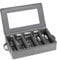 Flatware Utensil Storage Case, Silverware Storage Box Chest with Adjustable Dividers, Cutlery Storage Holder with Zipper Lid for Organizing Cutlery, Flatware, Knives, Large Capacity Gray