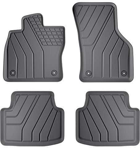 Mossa - TPE Fußmatten Auto kompatibel mit Audi A3 8V Hatchback, Sportback, Limousine (2012-2020) - schwarz Automatten Autoteppiche - S