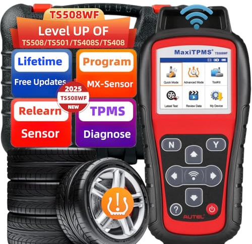 Autel MaxiTPMS TS508WF TPMS Relearn Tool, Upgrade of TS508 / TS408 TPMS Tool, Activate/Relearn All Sensors, Program Autel Sensors, TPMS Reset/Diagnosis, Read/Clear TPMS Code, Free Lifetime Update