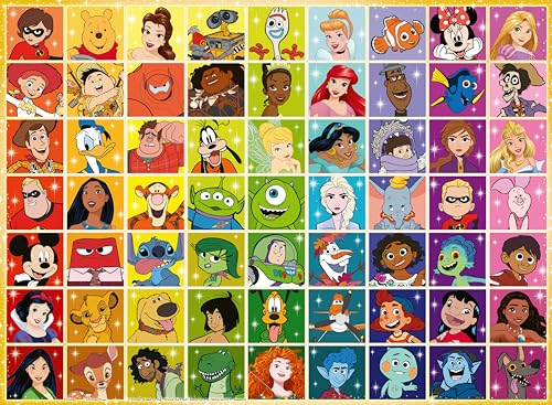 Ravensburger Disney Pixar Disney & Pixar Colour Palette Jigsaw Puzzles for Kids Age 6+ - 100 Pieces XXL - Gifts for Children