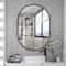 Dripex Espejo Ovalado Pared, con Marco de Aluminio, Espejo Redondo Pared Decorativo para Salón Recibidor Tocador y Baño, 50x70 cm, Negro