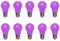 Aiwerttes 10er Pack 3W LED farbige Glühbirne E27 A50 Schraubkappe Lila Glühbirne für Hochzeit Halloween Weihnachtsfeier,Nicht dimmbar